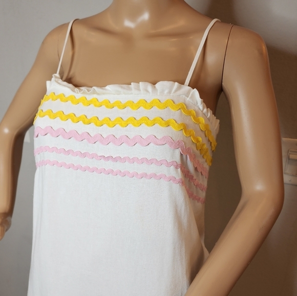 Lisa Marie Fernandez Target linen blend white/yellow/pink dress. XXS. Pockets - Picture 12 of 16